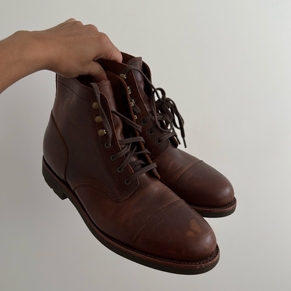 J crew men’s leather boots size 10